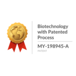 Official Biotechnology with Patented Process MY-198945-A Badge - Bionutricia Manufacturing