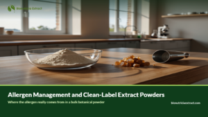 Allergen management and clean-label declarations for botanical extract powders