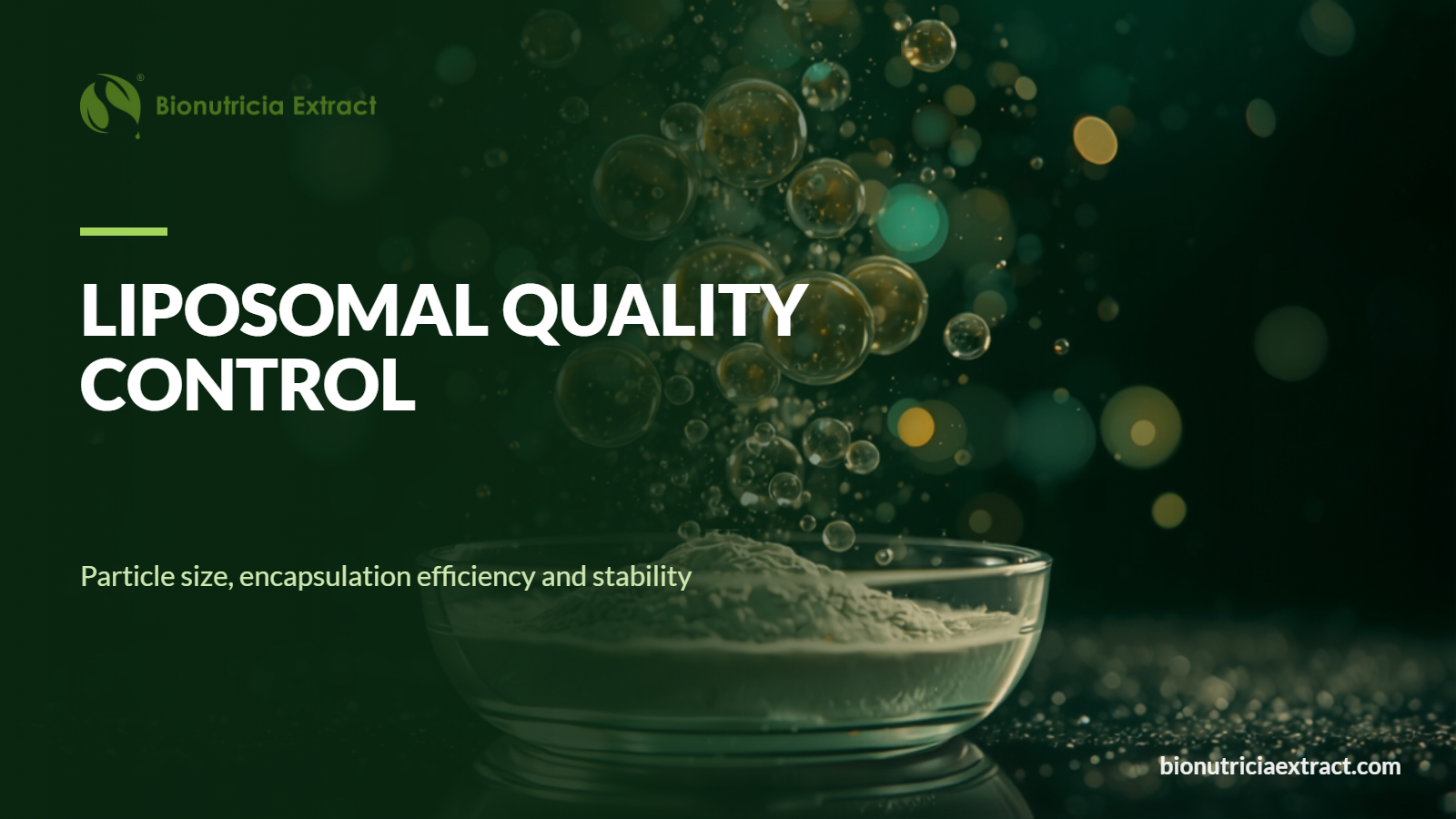 Liposomal quality control: particle size, encapsulation efficiency and stability
