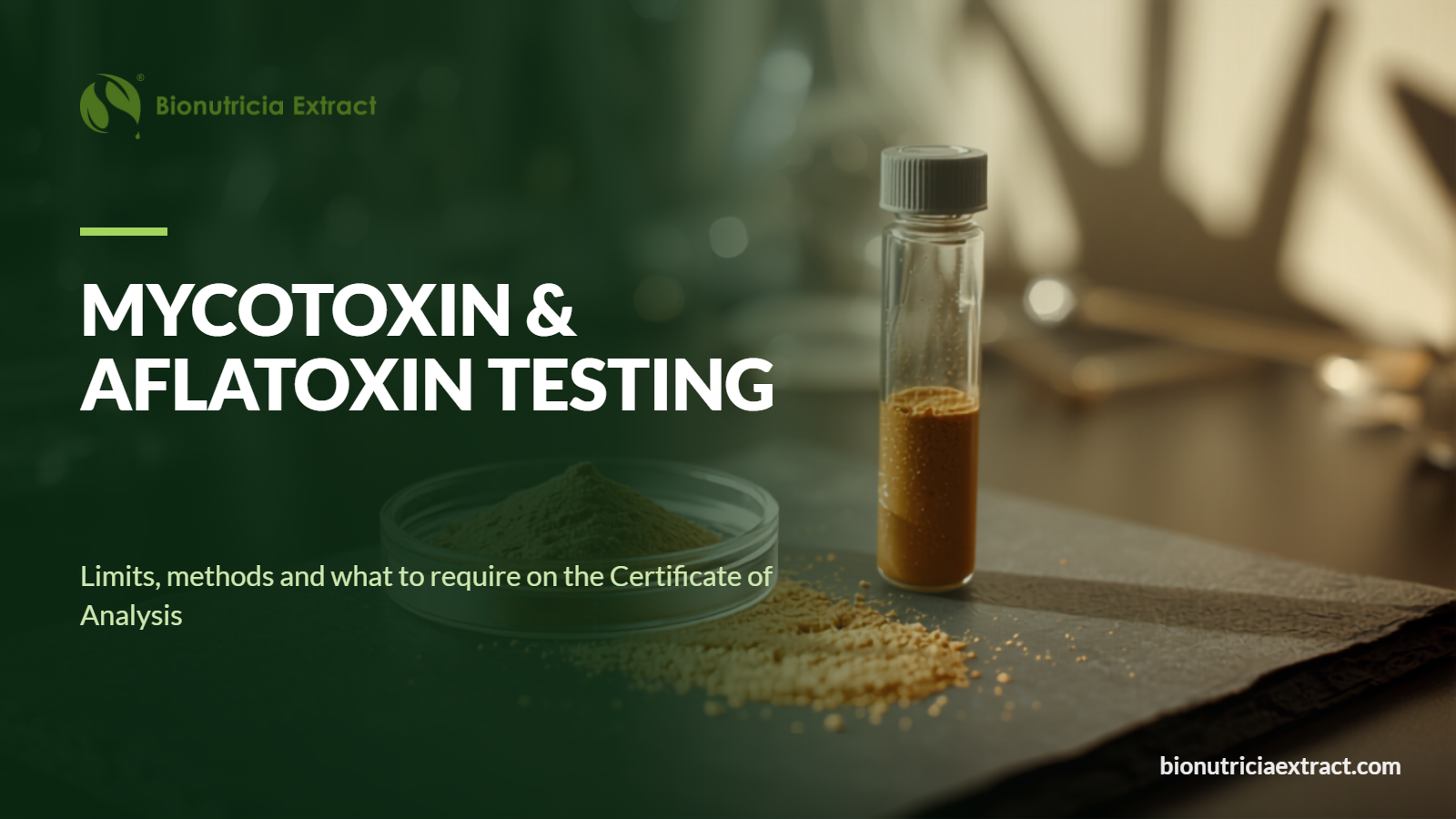 Mycotoxin and aflatoxin testing for botanical extracts