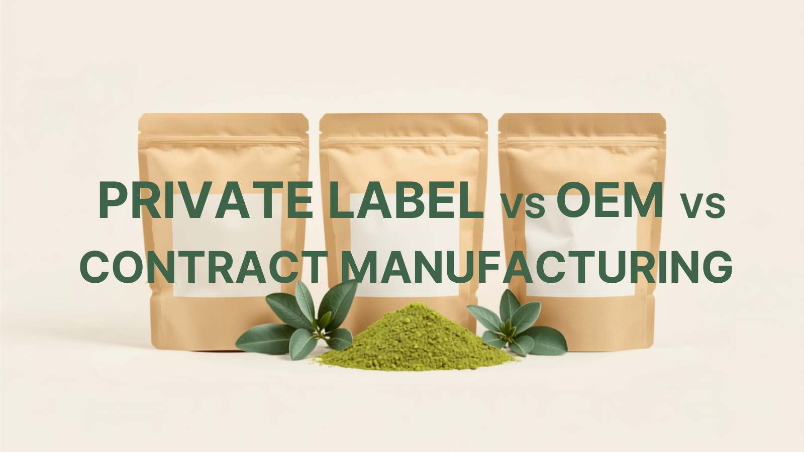 Private label vs OEM vs contract manufacturing for botanical extracts, bulk powder pouches, Bionutricia Extract Malaysia
