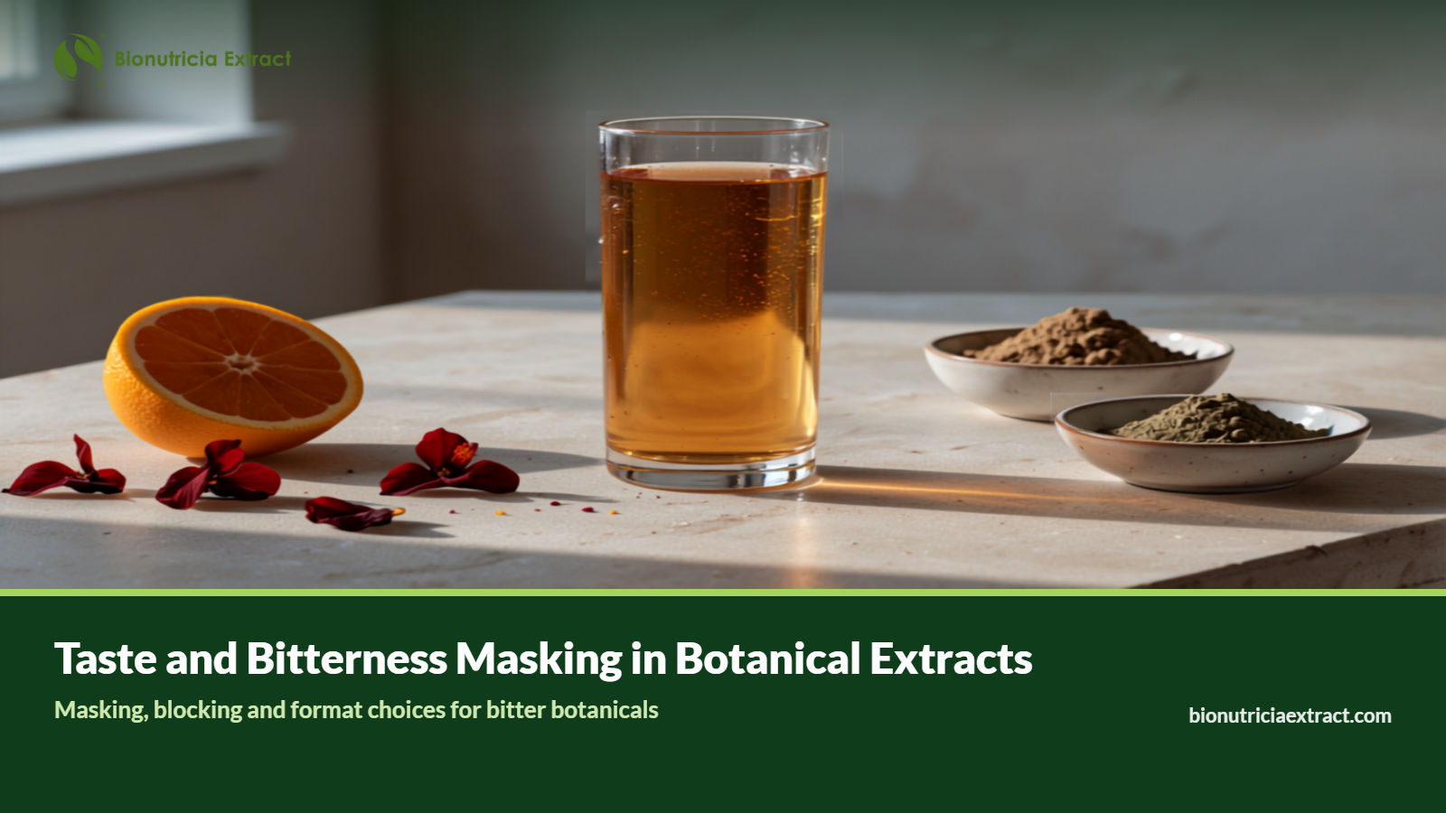 Taste and bitterness masking in botanical extract formulation
