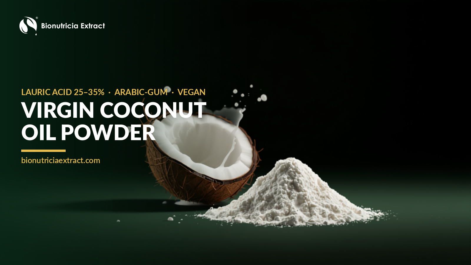 Virgin coconut oil powder with cracked coconut and coconut milk — Bionutricia Extract
