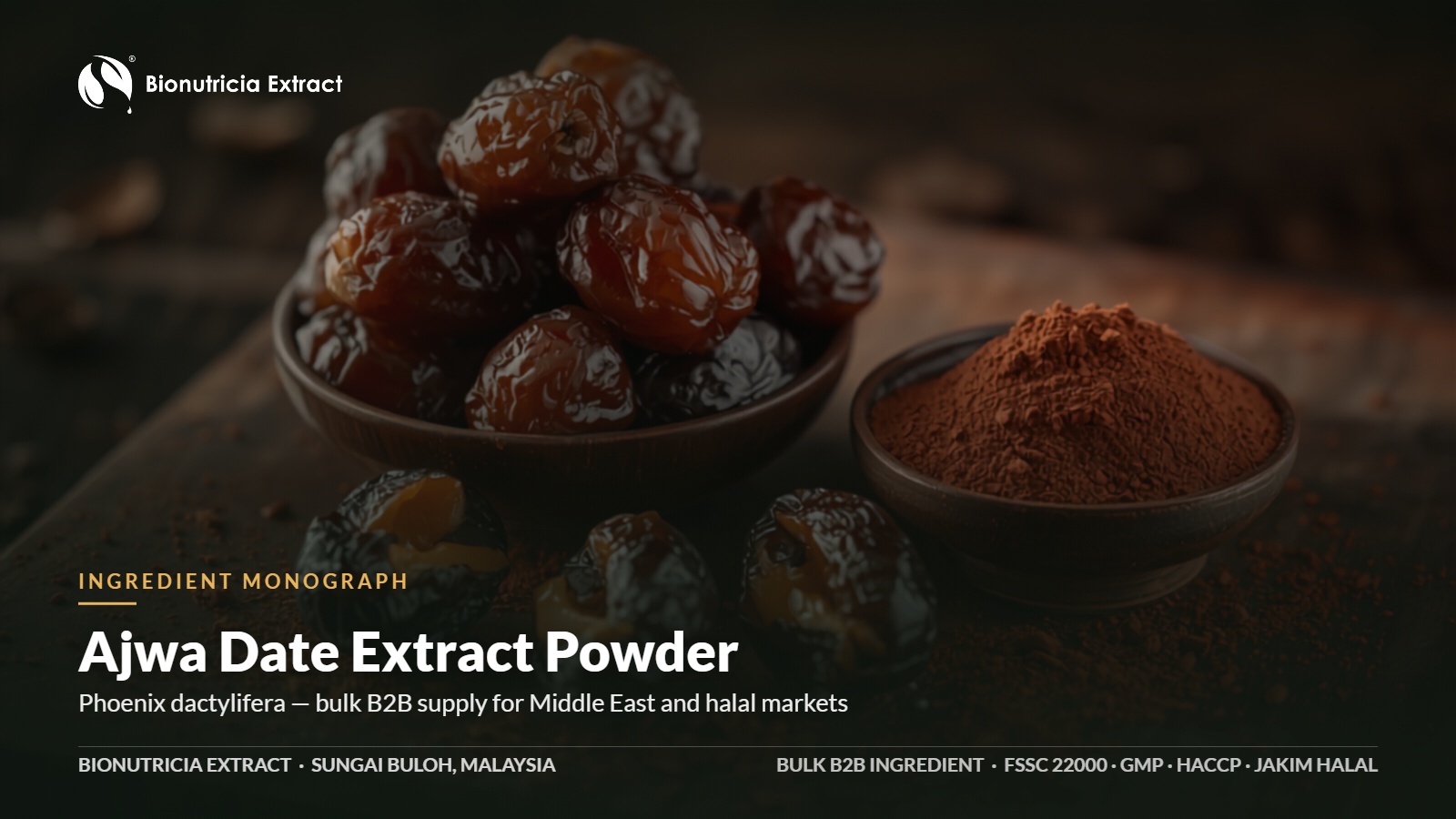 Ajwa date kurma Phoenix dactylifera extract powder bulk ingredient