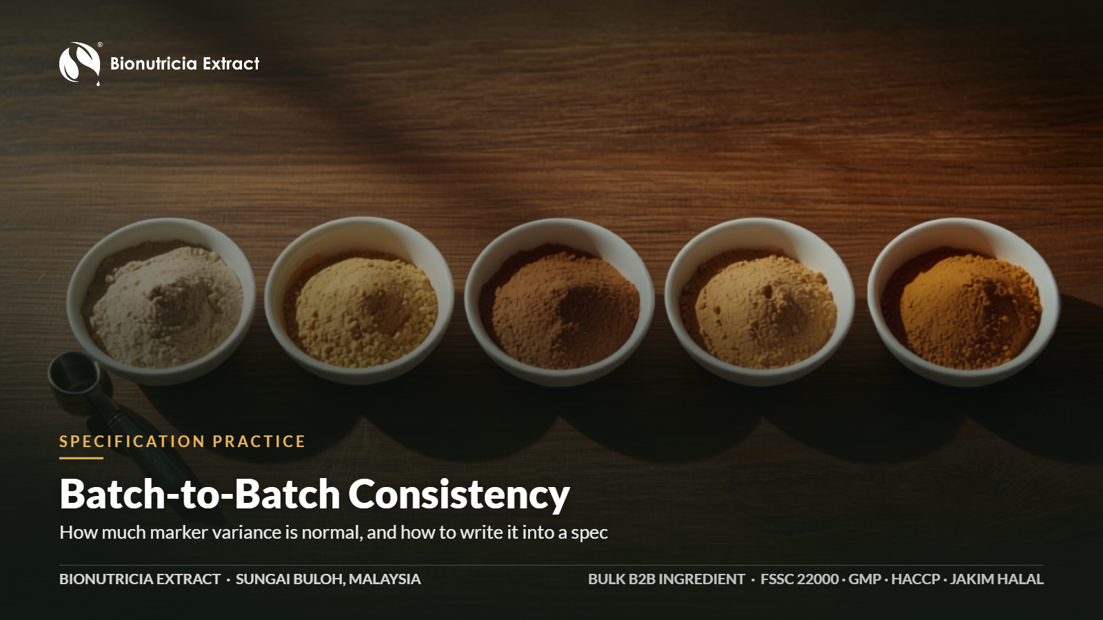 Batch to batch consistency and marker variance in botanical extracts