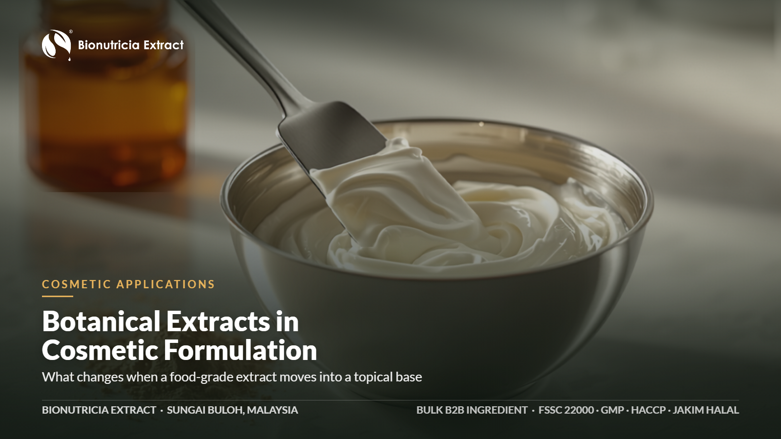 Botanical extracts for cosmetic formulation bulk ingredient supply