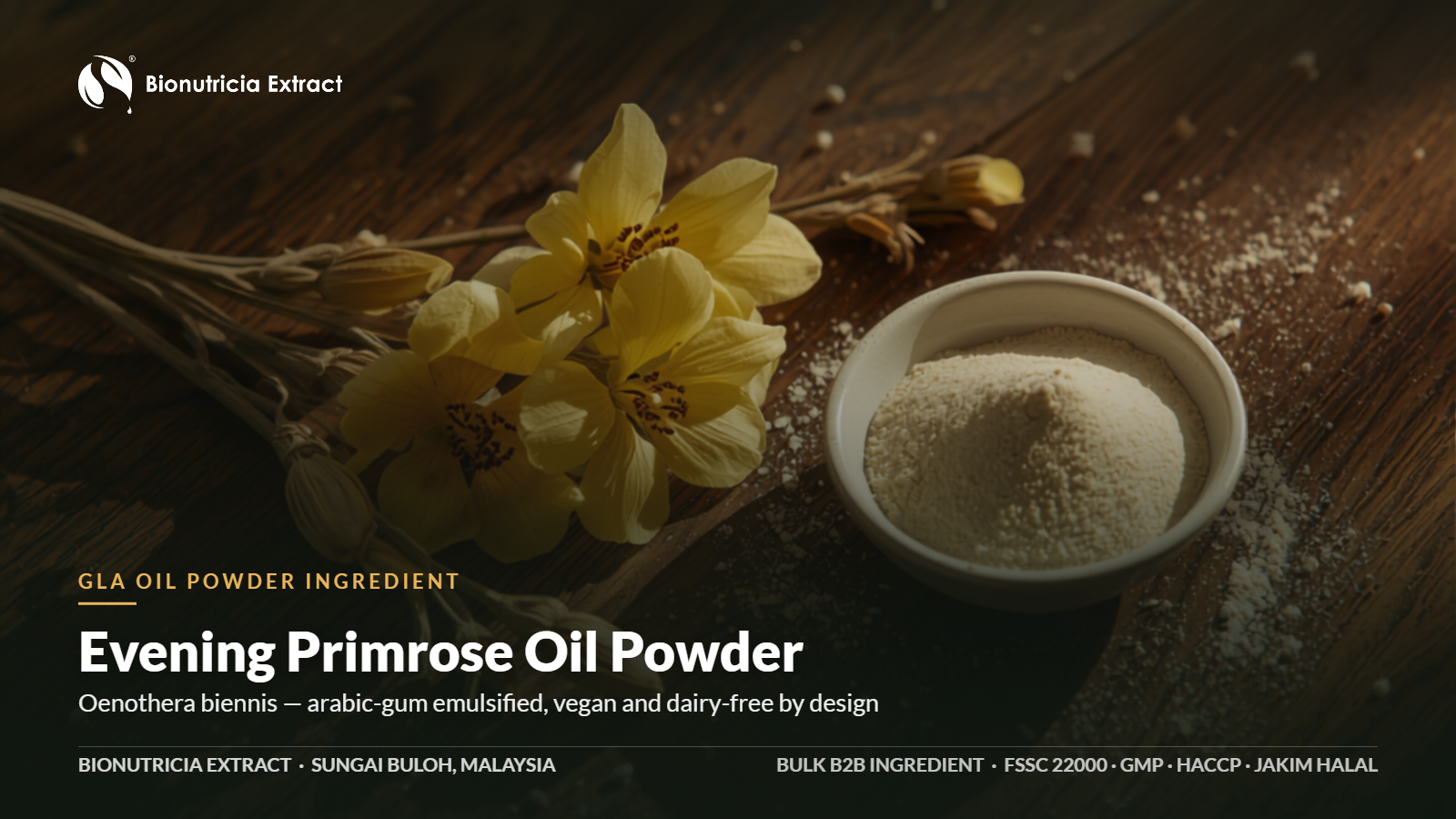 Evening Primrose Oil Powder Oenothera biennis GLA bulk ingredient