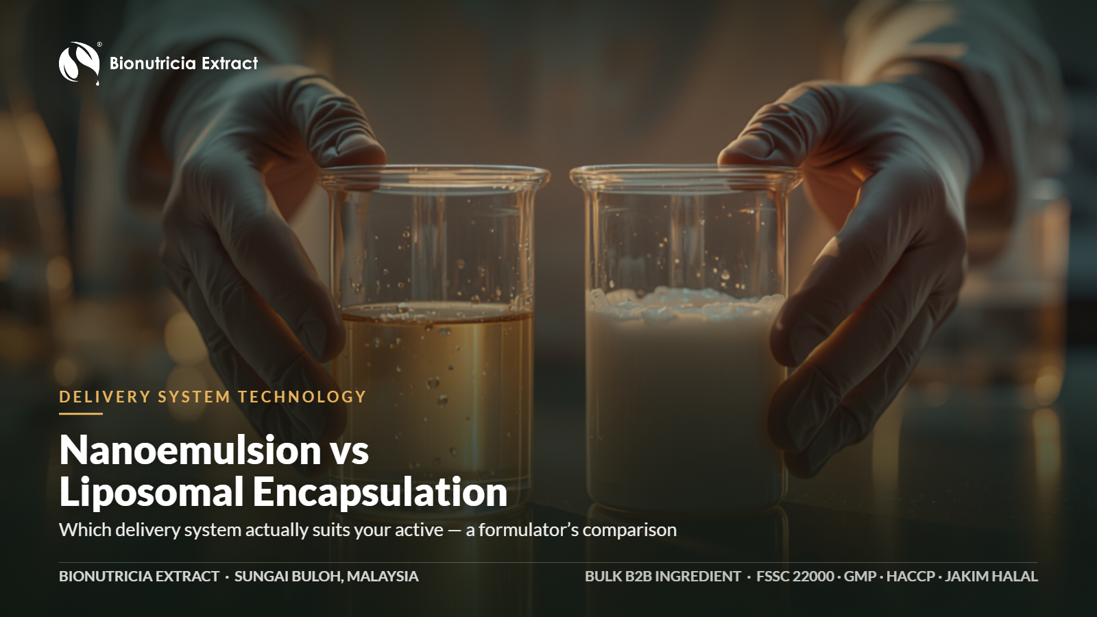 Nanoemulsion versus liposomal encapsulation delivery system comparison