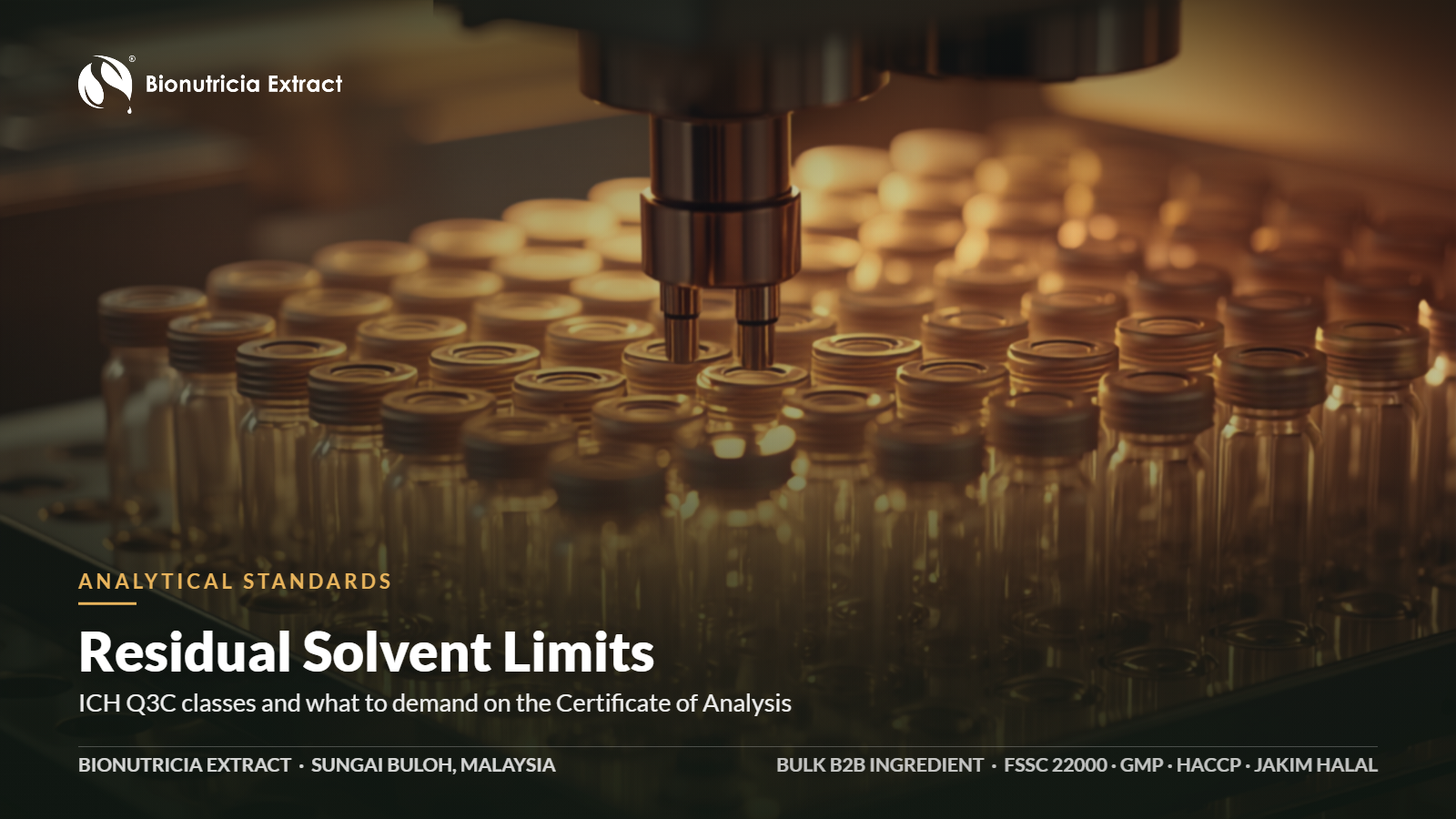 Residual solvent limits and ICH Q3C classes for botanical extracts