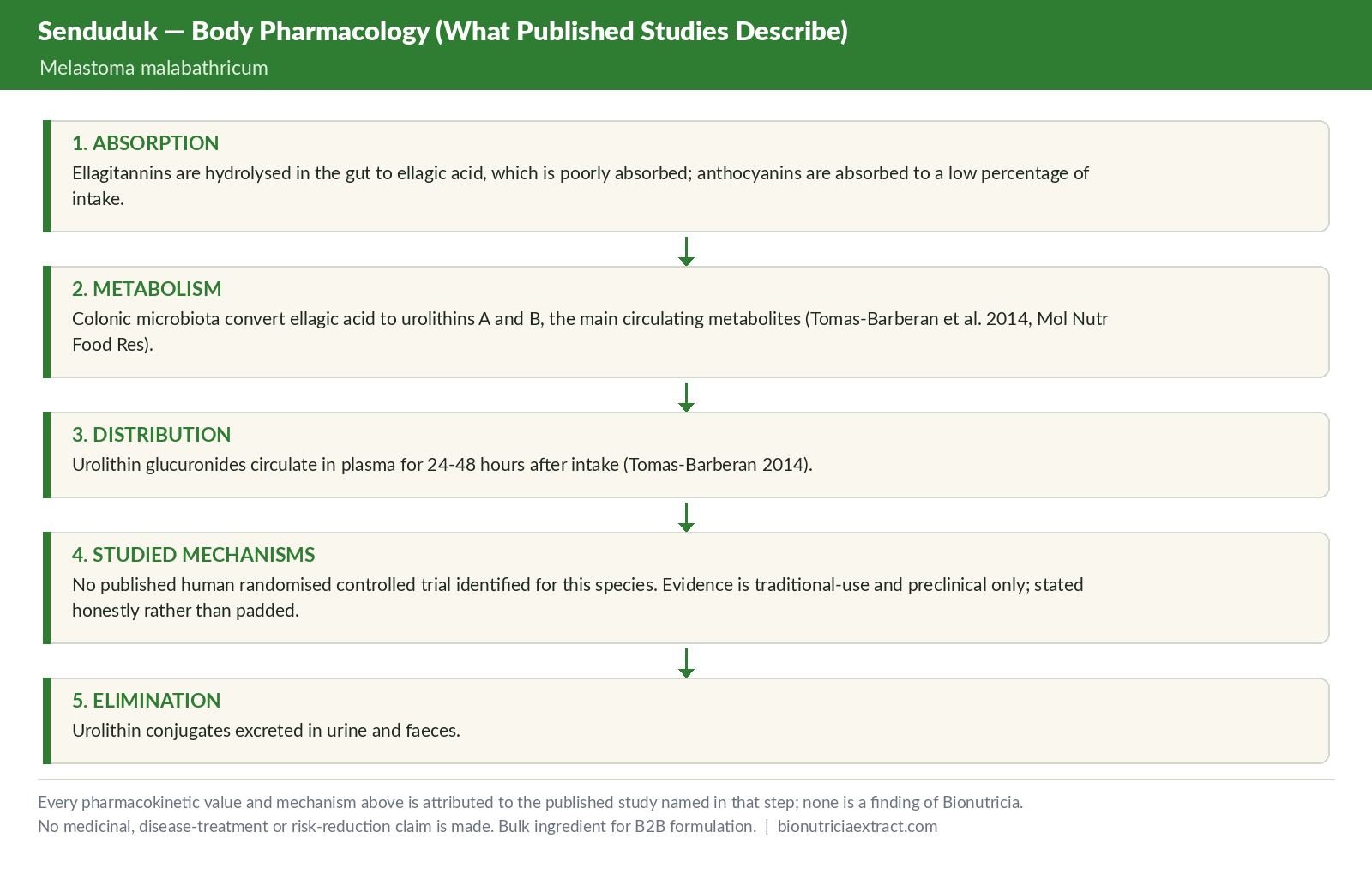 Body pharmacology as described in published studies