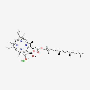 Chlorophyll-a chemical structure diagram, a major green pigment in spirulina powder