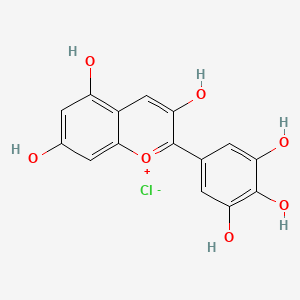 Chemical structure diagram of delphinidin, the anthocyanidin pigment characteristic of roselle (Hibiscus sabdariffa) calyx