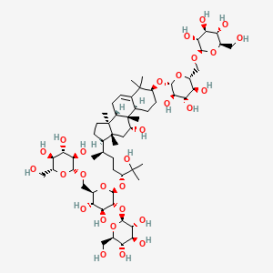 Chemical structure diagram of mogroside V, the primary sweet triterpenoid glycoside in monk fruit (Siraitia grosvenorii) extract