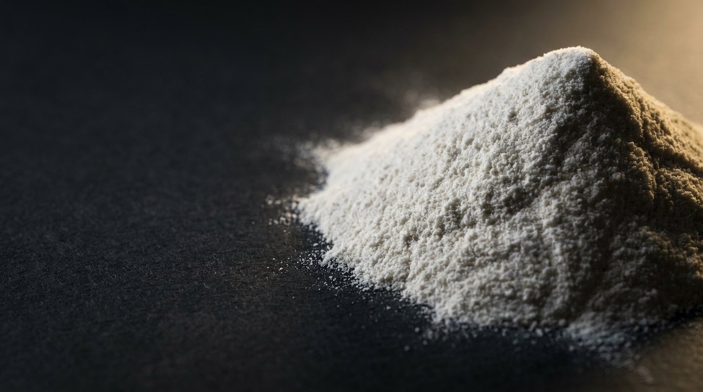 Phytosterol (plant sterol) powder macro photograph