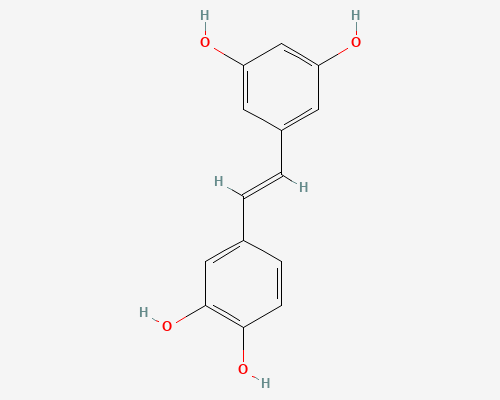 Molecular structure of piceatannol (C14H12O4, PubChem CID 667639), the stilbene studied in passion fruit seed extract clinical trials