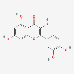 Chemical structure of quercetin, one of the flavonol glycosides present in Moringa oleifera leaf