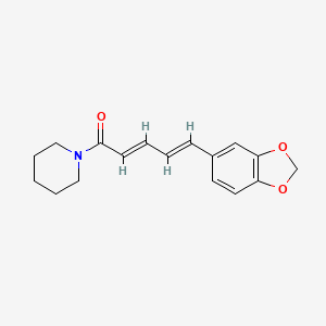 Chemical structure of piperine, the primary alkaloid and standardisation marker in black pepper (Piper nigrum) extract