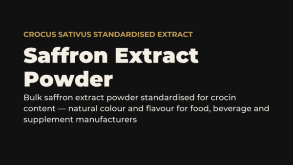 Saffron extract powder bulk ingredient for food and beverage manufacturers